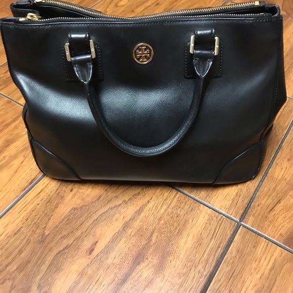 TORY BURCH Bag Tote Leather Purse- Black-Does Not Come With Cross Strap - Picture 2 of 16